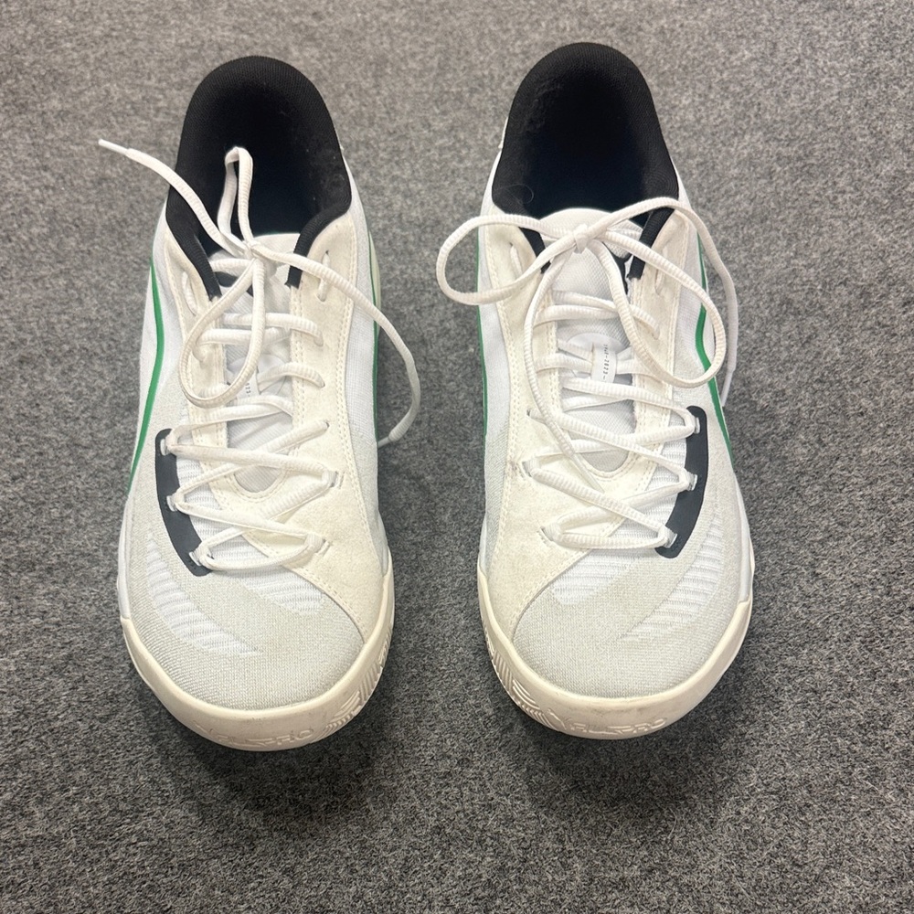 PUMA basketball White Athletic Sneakers with Green Accent